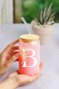 NewEleven Personalized Monogrammed Coffee Glass 16oz Letter D Women by Deal US