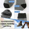 ATTIQOZI Men's Merino Wool Thermal Crew Socks Gray Khaki Blue 6 Pairs Size 8-13 by Deal US