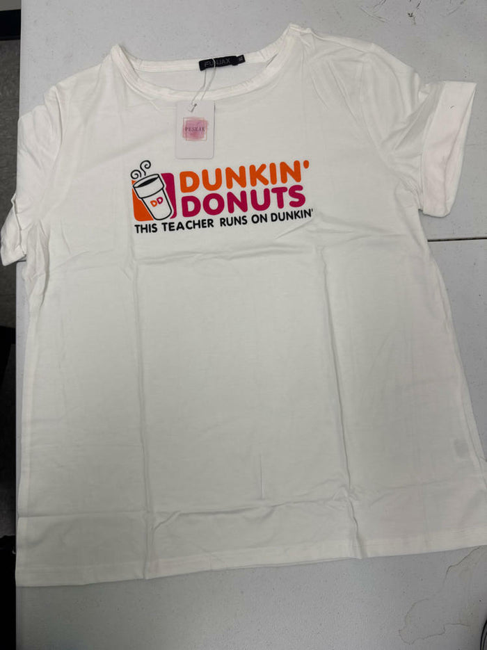 Inber Women’s Dunkin Donuts Graphic Tee White T-Shirt Size XL by Deal US