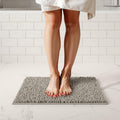 ITSOFT Plush Bathroom Rug 47x21 Gray Absorbent Non Slip Machine Washable by Deal US