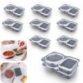 VOUKEN Double Compartment Snack Containers with Lids Transparent 10PCS by Deal US