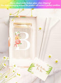 NewEleven Personalized Monogrammed Coffee Glass 16oz Letter D Women by Deal US