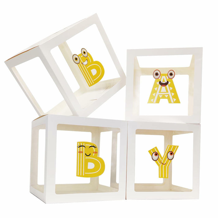 Onteftshop Baby Boxes with Letters 4 Clear White Blocks Baby Shower by Deal US
