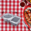 VOUKEN Double Compartment Snack Containers with Lids Transparent 10PCS by Deal US
