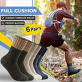 ATTIQOZI Men's Merino Wool Thermal Crew Socks Gray Khaki Blue 6 Pairs Size 8-13 by Deal US