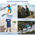 ATTIQOZI Men's Merino Wool Thermal Crew Socks Gray Khaki Blue 6 Pairs Size 8-13 by Deal US