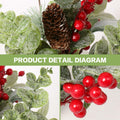 RoseCraft 2PCS Red Berry Flower Stems 16.5in Christmas Decorations by Deal US