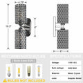 Dolaimy 1 Light Crystal Shade Wall Sconce Black 4.75" 2 Pack by Deal US