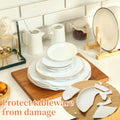 White Fiber Circular Tableware Storage Protective Cotton Pad Anti-Collision by Deal US