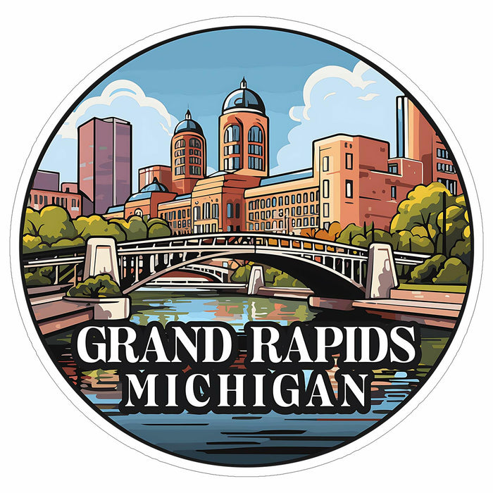 Grand Rapids Michigan 4in Waterproof Vinyl Sticker Decal Durable Aesthetic by Deal US