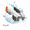 Electric Water Gun Auto Suction Powerful 400 Ammo 28-32FT Range White by Deal US