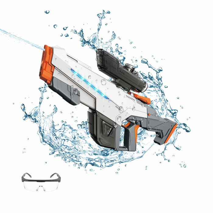 Electric Water Gun Auto Suction Powerful 400 Ammo 28-32FT Range White by Deal US