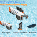 Electric Water Gun Auto Suction Powerful 400 Ammo 28-32FT Range White by Deal US
