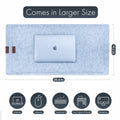 EROS Office Products Non-Slip Felt Desk Mat Light Gray Extra Large XL by Deal US