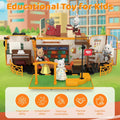 Kids Dollhouse Playset Portable School Bus with 46 Accessories Multicolor by Deal US