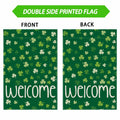 ZAEW St. Patrick's Day Shamrocks Burlap House Flag 28x40 Inch Green Double Sided by Deal US