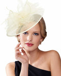 Dodheah Fascinators Hat Women Tea Party Derby Wedding Beige Headband Clip by Deal US