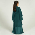 Muslim Girl Abaya Kaftan Dress Dark Green 7-8Y Long Sleeve Eid Ramadan Wear by Deal US