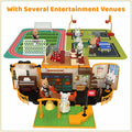 Kids Dollhouse Playset Portable School Bus with 46 Accessories Multicolor by Deal US