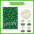 ZAEW St. Patrick's Day Shamrocks Burlap House Flag 28x40 Inch Green Double Sided by Deal US