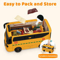 Kids Dollhouse Playset Portable School Bus with 46 Accessories Multicolor by Deal US