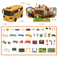 Kids Dollhouse Playset Portable School Bus with 46 Accessories Multicolor by Deal US