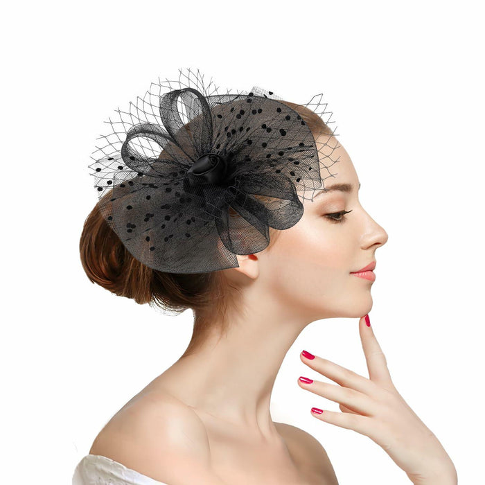 Unpifolov Fascinators Feather Headband Wedding Tea Party Black by Deal US