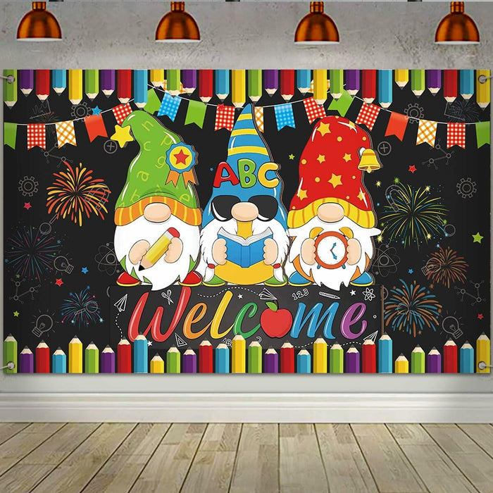 Back to School Photo Backdrop Banner Welcome Back 43x71 Inch Classroom Decor by Deal US