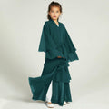 Muslim Girl Abaya Kaftan Dress Dark Green 7-8Y Long Sleeve Eid Ramadan Wear by Deal US