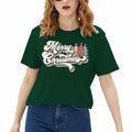 Merry Christmas Family Tee Shirt Women Vintage Xmas Top Green Size L by Deal US