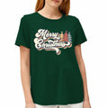 Merry Christmas Family Tee Shirt Women Vintage Xmas Top Green Size L by Deal US