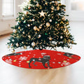 Great Dane Christmas Tree Skirt Red 48 Inch Winter Decoration by Deal US