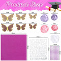 Knitgrip Graduation Cap Decoration Kit 98 Pc Purple Faux Flowers Butterfly by Deal US