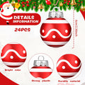 Chuangdi Christmas Ball Ornaments Striped Polka Dots 2.36'' 24 Pcs by Deal US