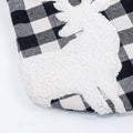 USILAND Christmas Stocking 20in Buffalo Check Pom Pom Faux Fur Black White by Deal US