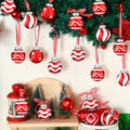Chuangdi Christmas Ball Ornaments Striped Polka Dots 2.36'' 24 Pcs by Deal US