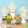 Memorywuu Mother's Day Flower Wood Picture Frame DIY Kit 6 Pcs Color Your Own by Deal US