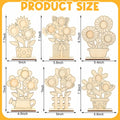 Memorywuu Mother's Day Flower Wood Picture Frame DIY Kit 6 Pcs Color Your Own by Deal US