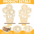 Memorywuu Mother's Day Flower Wood Picture Frame DIY Kit 6 Pcs Color Your Own by Deal US