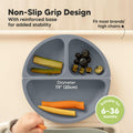 KeaBabies Silicone Suction Toddler Plates Divided 3-Pack Slate BPA-Free by Deal US