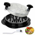 Chicken Shredder Tool Large with Tray Brush Non-Slip Handle Black BPA Free by Deal US