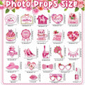 Mothers Day Decorations 23pcs Photo Booth Props Pink Frame Party Supplies by Deal US