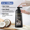 BestBy08/26 Hair Dye Shampoo 3-in-1 Coconut Oil Instant Color Cherry Brown by Deal US