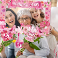 Mothers Day Decorations 23pcs Photo Booth Props Pink Frame Party Supplies by Deal US