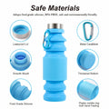 Mitour Collapsible Silicone Water Bottle Cup 650ml Foldable Reusable BPA Free by Deal US