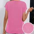 levaca Womens Ribbed Cap Sleeve Crewneck Tee Black Size L by Deal US
