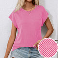levaca Womens Ribbed Cap Sleeve Crewneck Tee Black Size L by Deal US