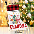 TSUYAWU Grandma Christmas Stocking Snowman Xmas Decoration 18x12 Inch by Deal US