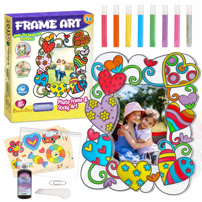 DoodleDoo DIY Acrylic Photo Frame Painting Craft Kit for Kids Ages 4-12 by Deal US