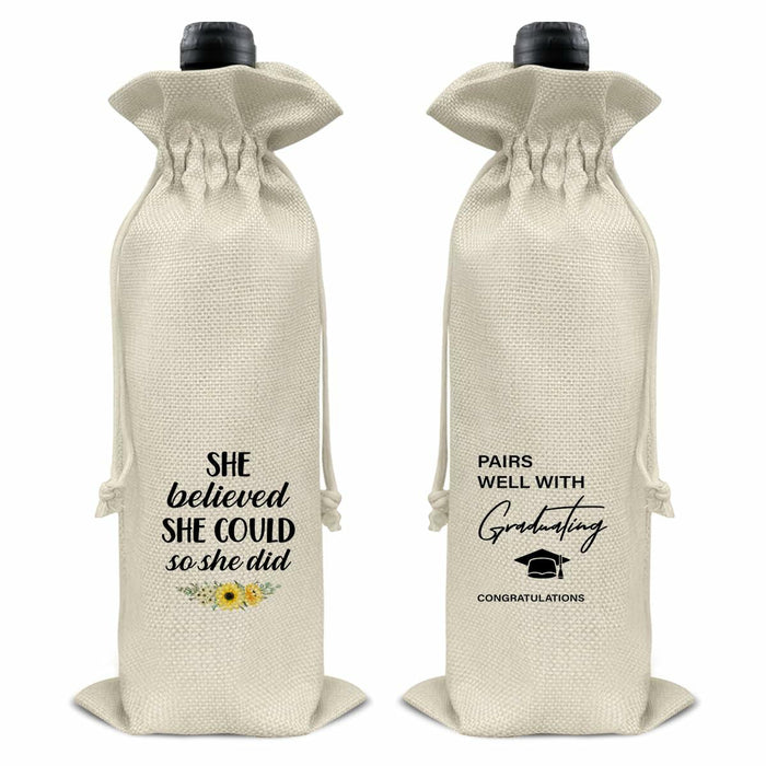 Graduation Wine Gift Bags for Women Daughter Sister Granddaughter 2 Pcs by Deal US